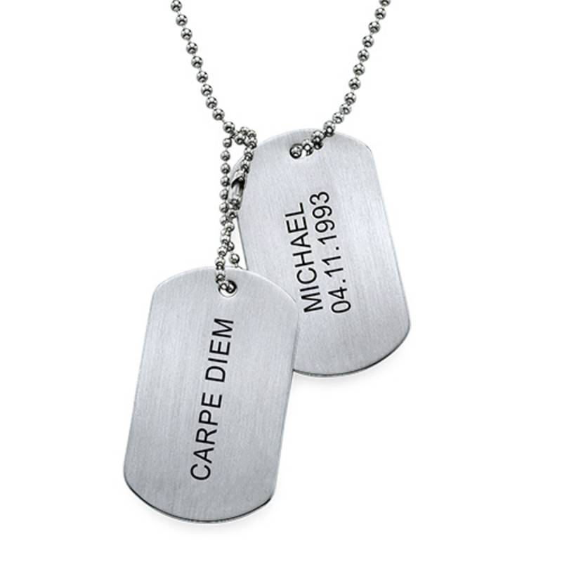 Engraved Dog Tags Necklace in Stainless Steel-3 product photo