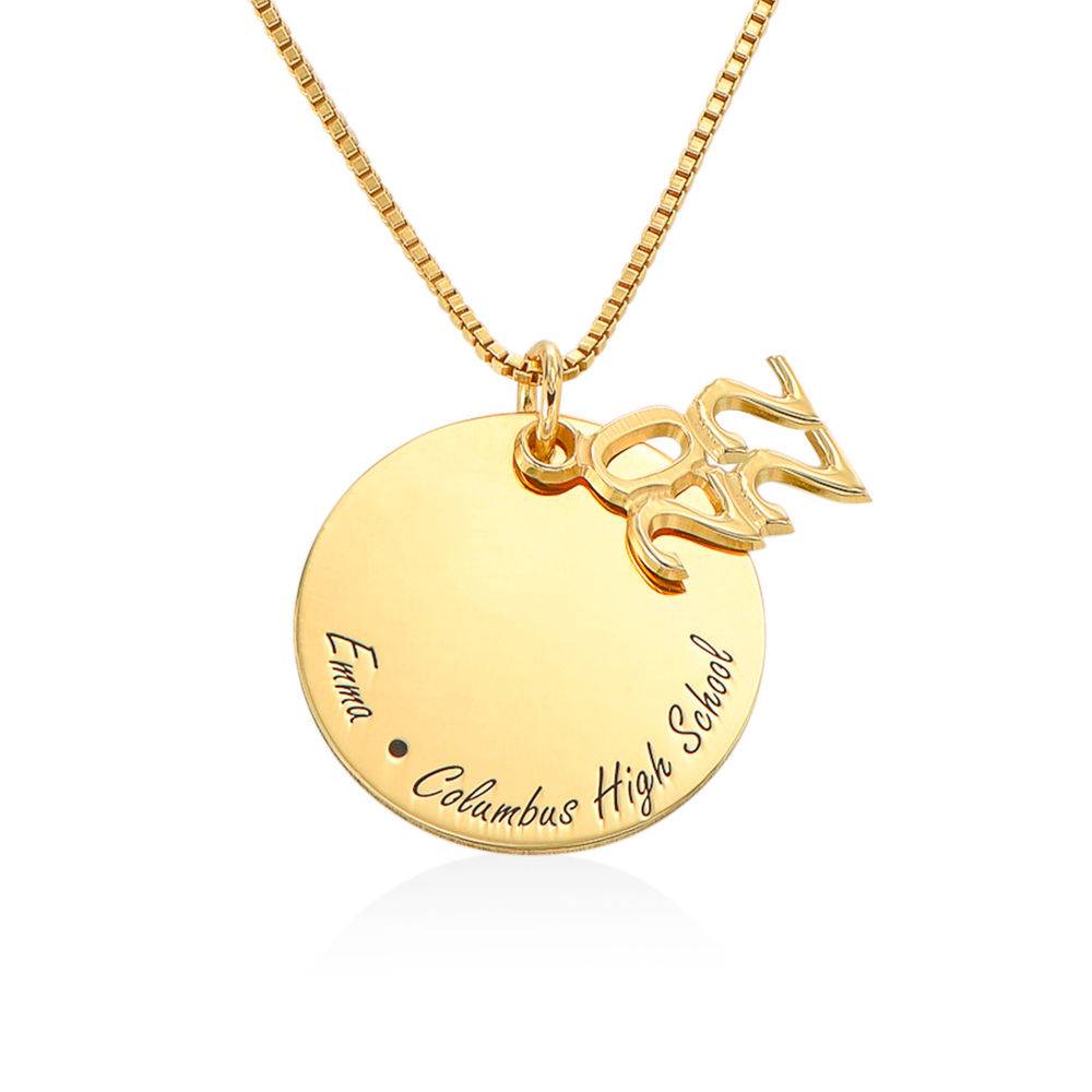 Engraved Graduation Necklace in Gold Plating-4 product photo