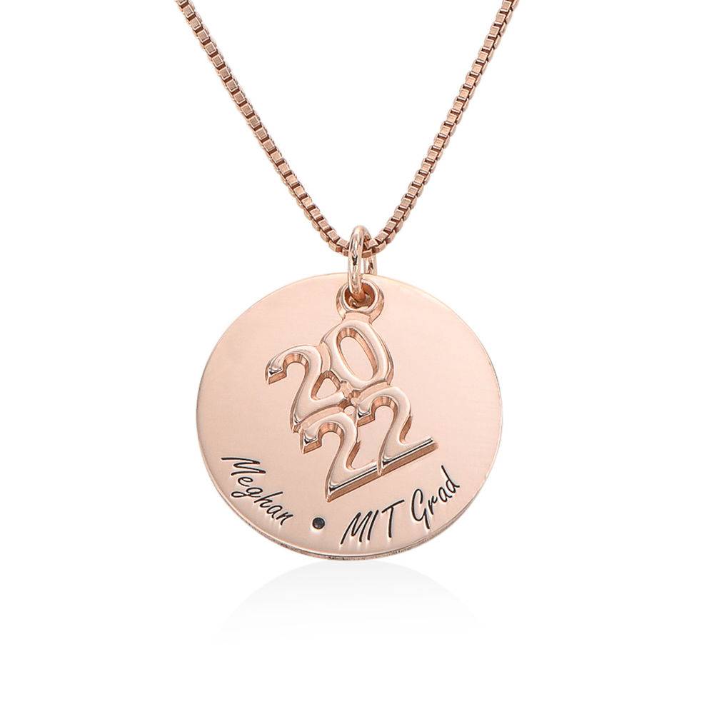 Engraved Graduation Necklace in Rose Gold Plating-2 product photo