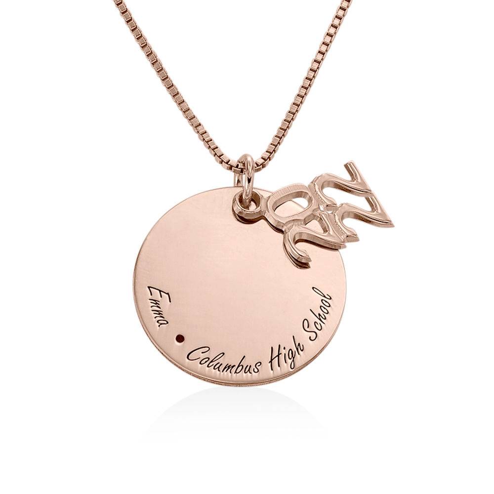 Engraved Graduation Necklace in Rose Gold Plating-5 product photo