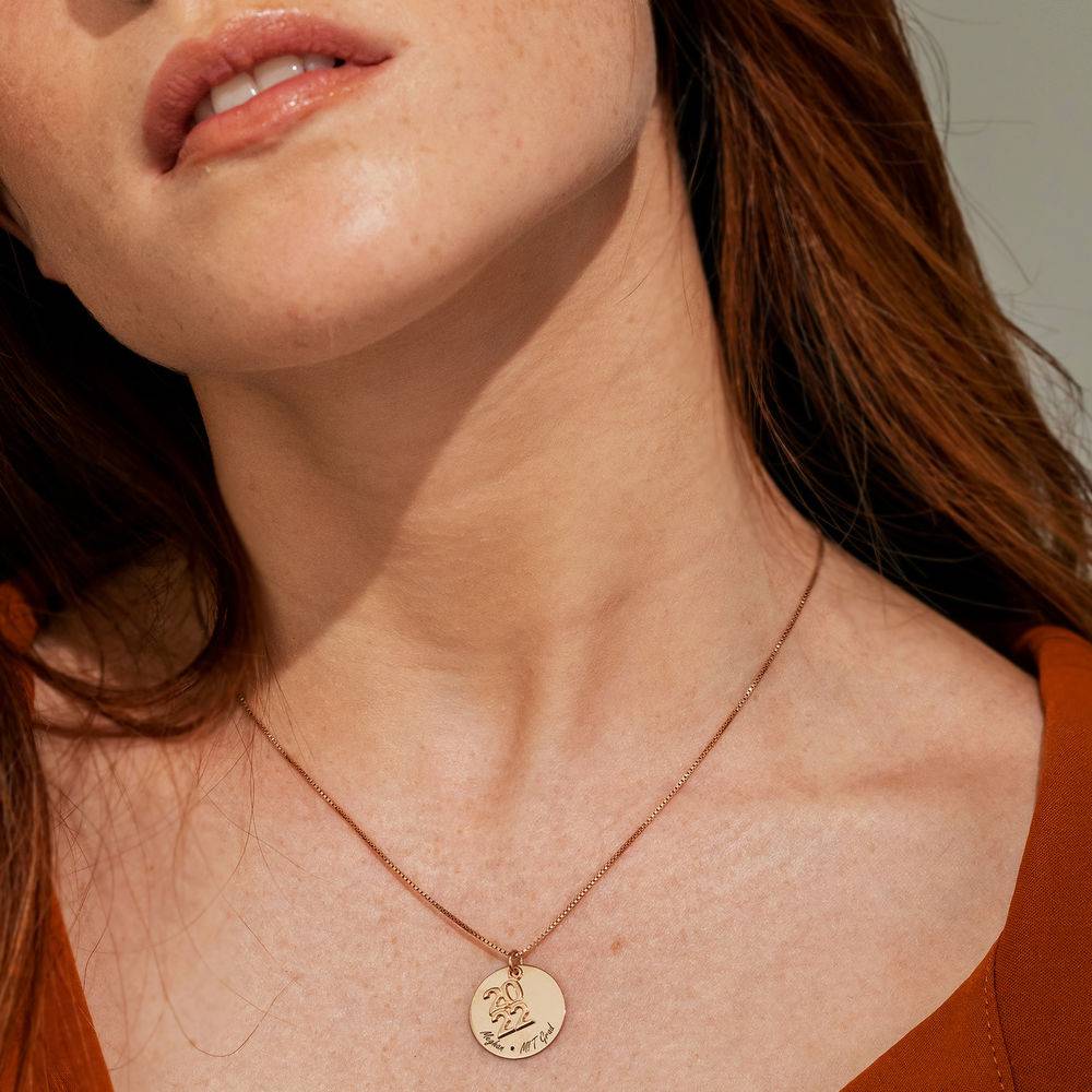 Engraved Graduation Necklace in Rose Gold Plating-1 product photo
