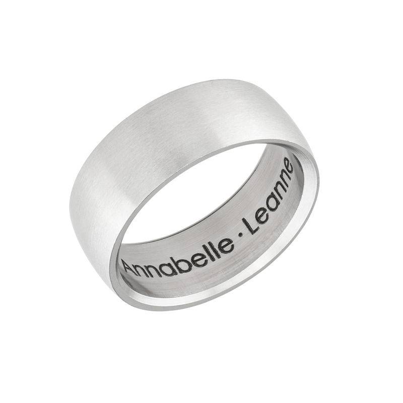 Engraved Men's Classic Band Promise Ring in Stainless Steel-4 product photo