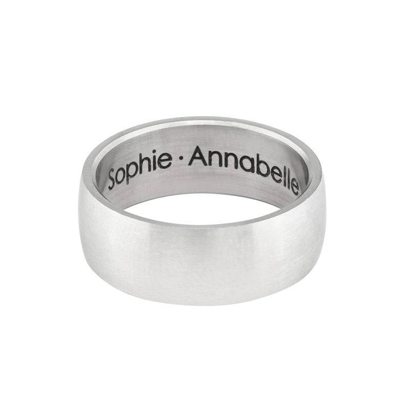Engraved Men's Classic Band Promise Ring in Stainless Steel-3 product photo
