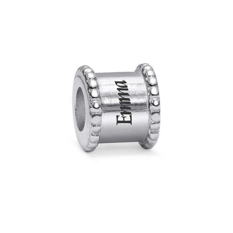Engraved Round Bead in Sterling Silver-1 product photo