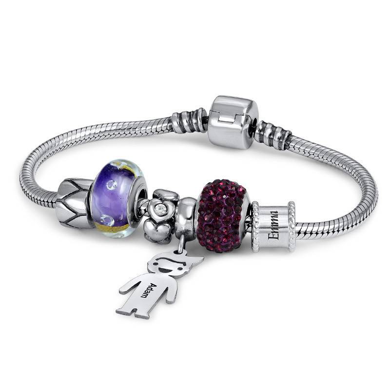 Engraved Round Bead in Sterling Silver-3 product photo