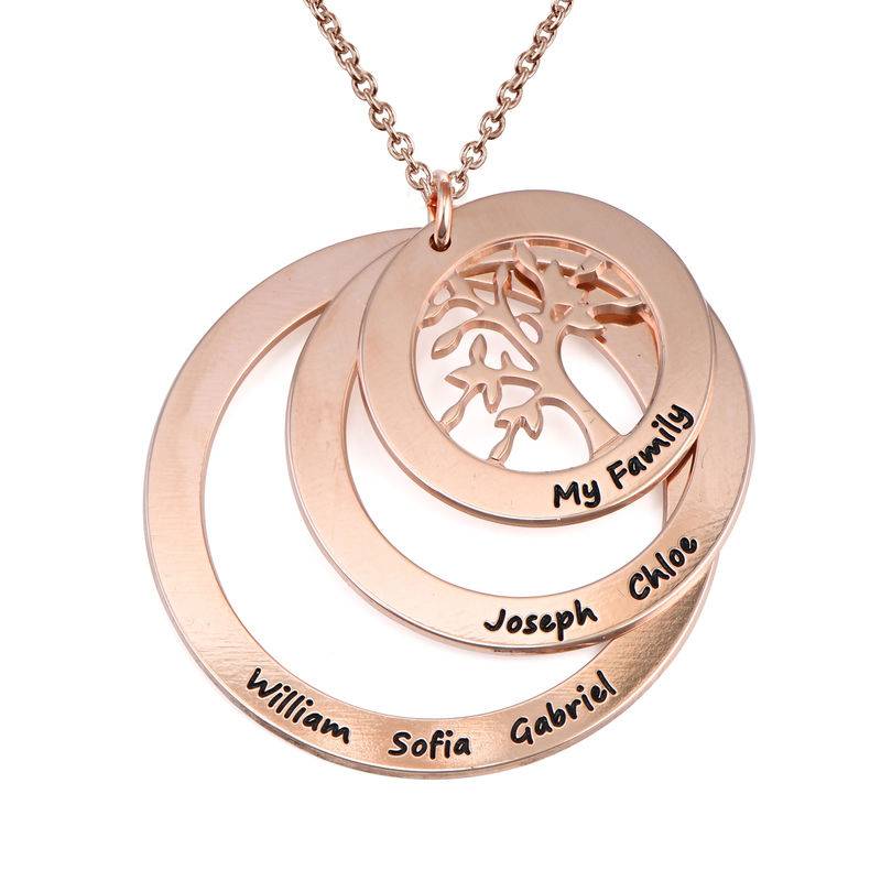 Family Circle Necklace with Hanging Family Tree in 18K Rose Gold Plating-6 Family Circle Necklace with Hanging Family Tree in 18K Rose Gold Plating-6 product photo