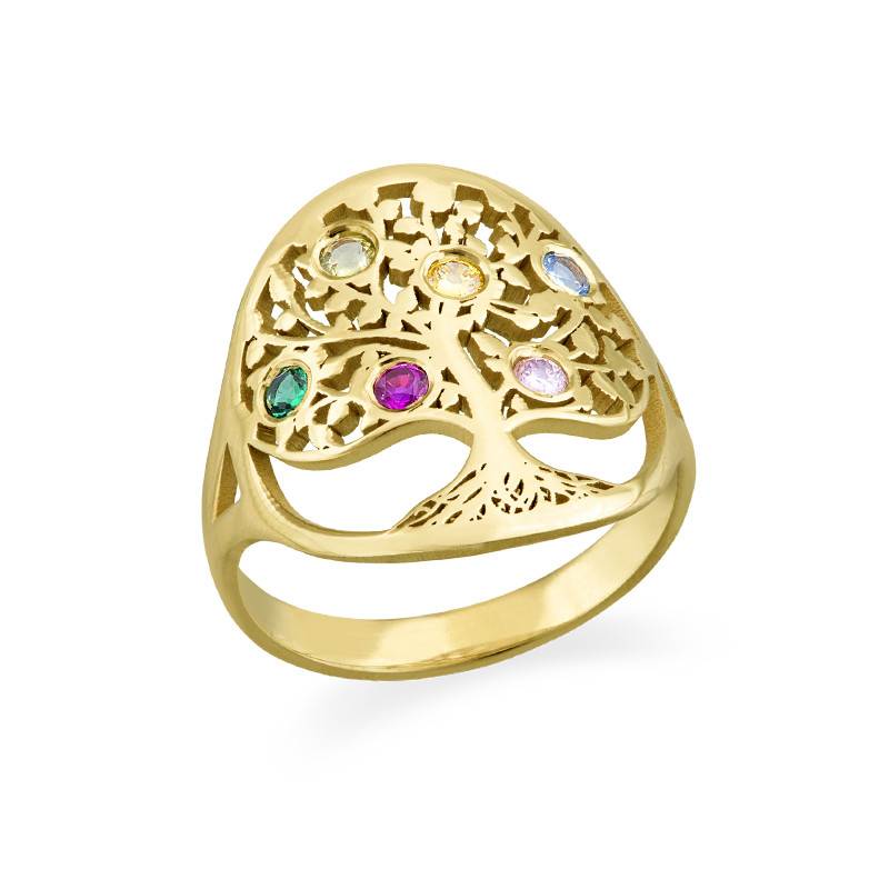 Family Tree Jewelry - Birthstone Ring in 18K Gold Plating-2 product photo