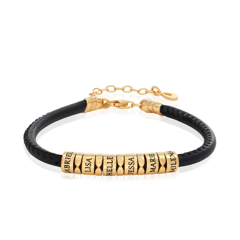 The Vegan-Leather Bracelet with 18K Gold Vermeil Beads-1 product photo