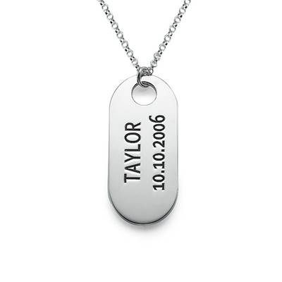 ID Tag Necklace in Sterling Silver-2 product photo
