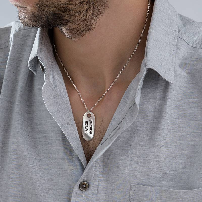 ID Tag Necklace in Sterling Silver-1 product photo