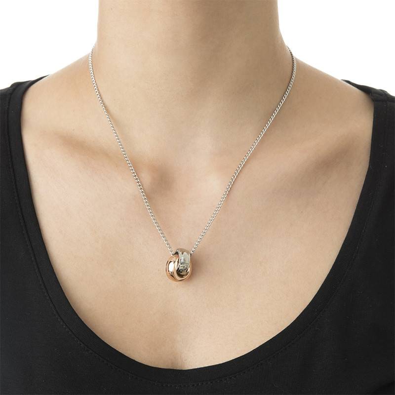 Interlocking Rings Necklace Set for Couples in Stainless Steel-3 product photo