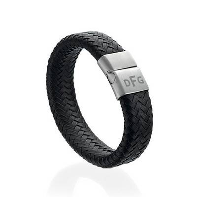 Large Woven Leather Initials Bracelet for Men-2 product photo