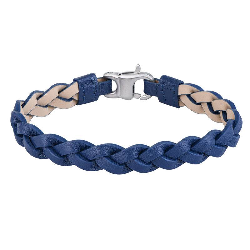 Mariner Nautical Blue Rope Leather Bracelet for Men-3 product photo