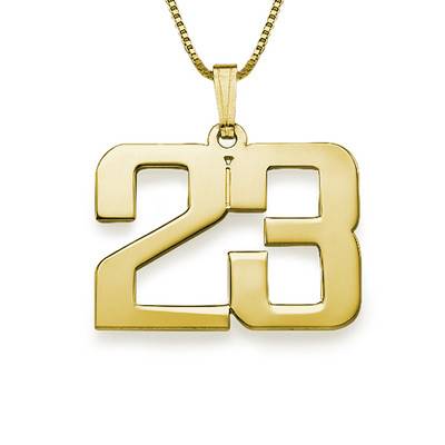 Men's Personalized Number Necklace in 18K Gold Plating-1 product photo