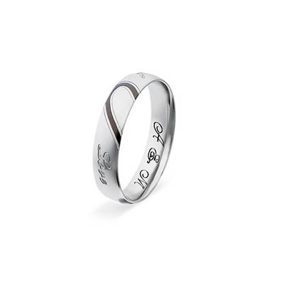 Men's Ring - Half Hearts in Stainless Steel - B-1 product photo