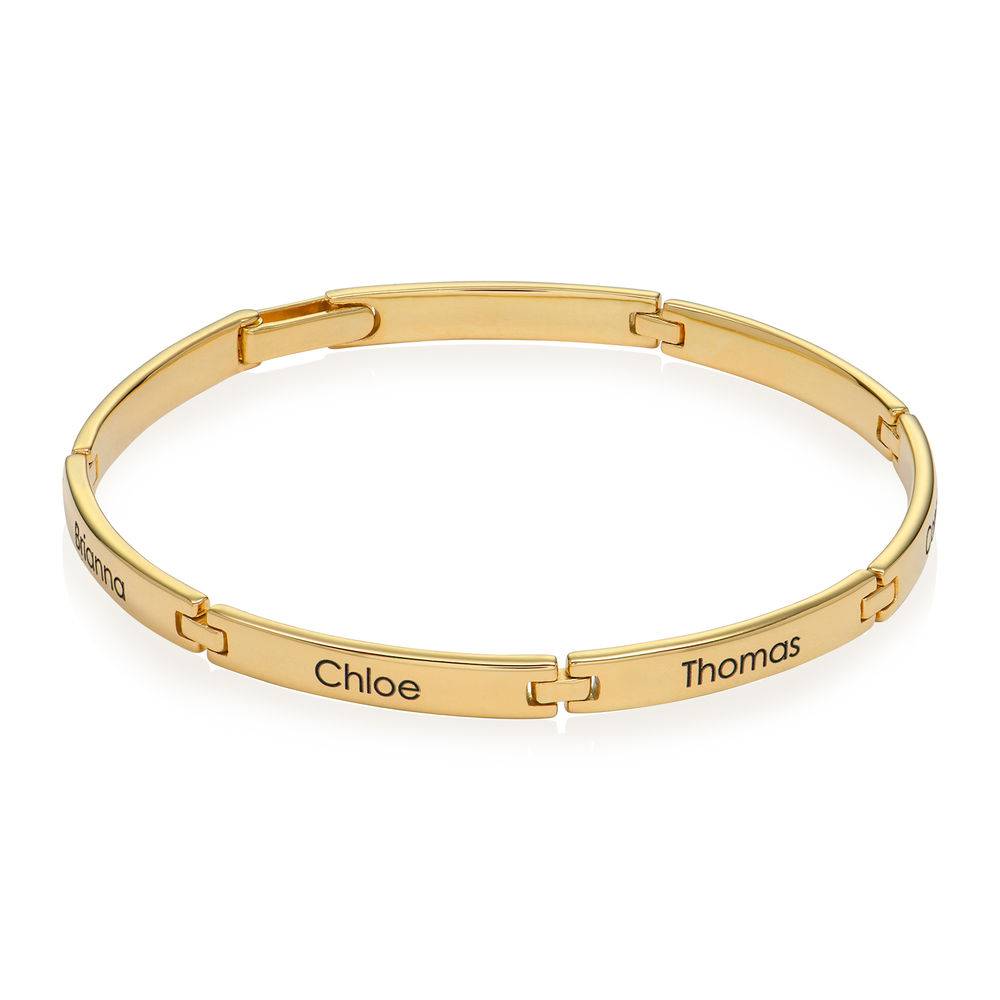 Men Bracelet With Multiple Name Engravings in 18K Gold Plating-2 product photo