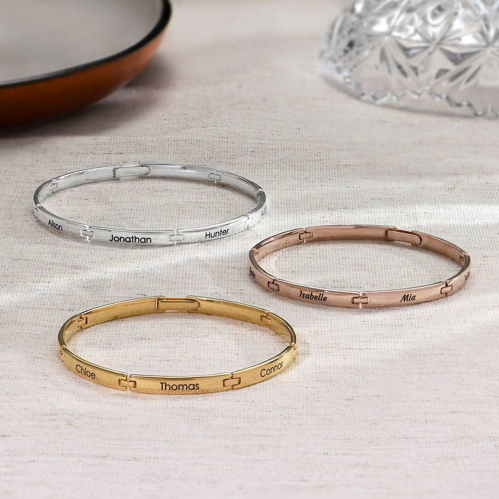 Men Bracelet With Multiple Name Engravings in 18K Gold Plating-1 product photo