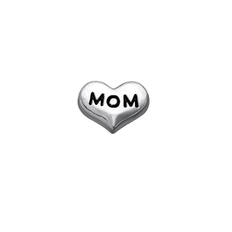 Mom Heart Charm in Sterling Silver-1 product photo
