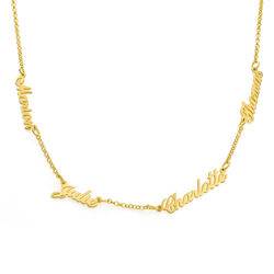 Theo Grace Heritage Multiple Name Necklace in Gold Plating