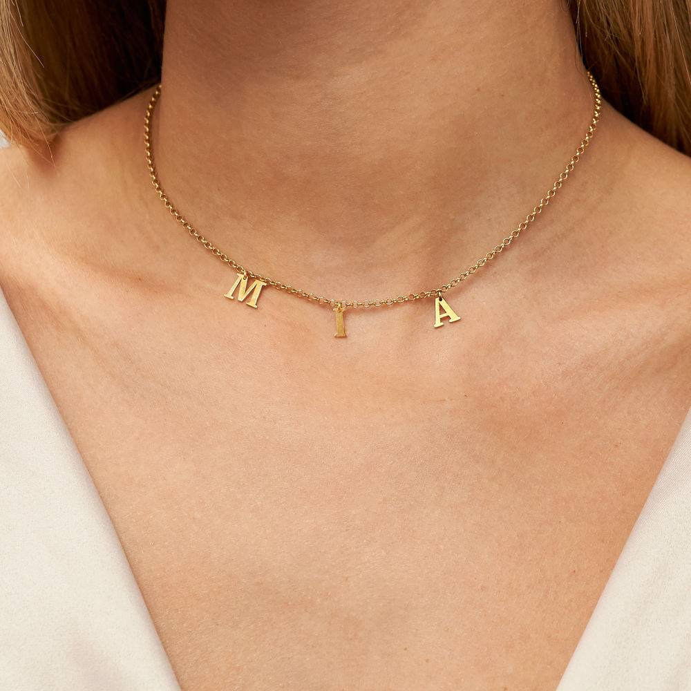 Initial Choker Name Necklace in Gold Plating-2 Initial Choker Name Necklace in Gold Plating-2 product photo