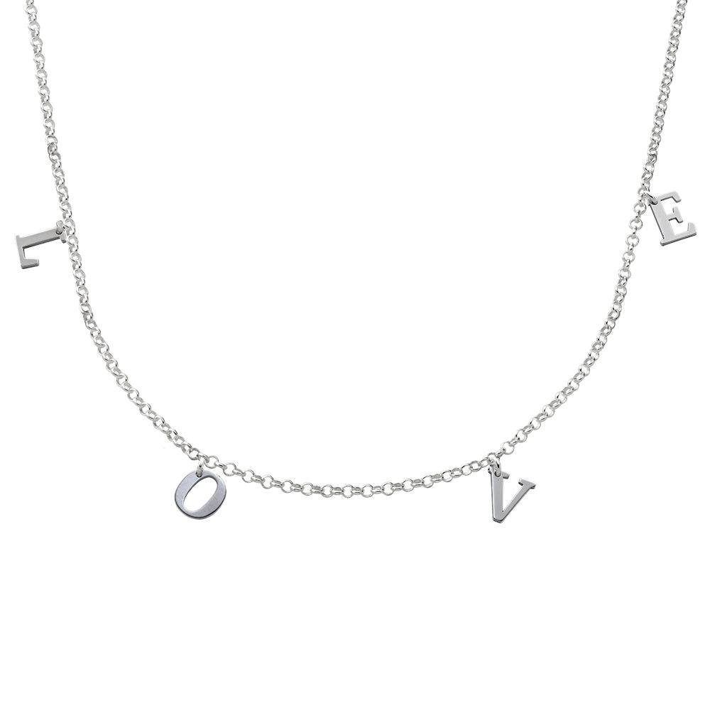 Initial Choker Name Necklace in Silver-2 Initial Choker Name Necklace in Silver-2 product photo