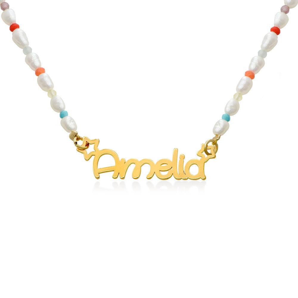 Pearl Candy Girl's Name Necklace in 18K Gold Plating - Version-1 product photo