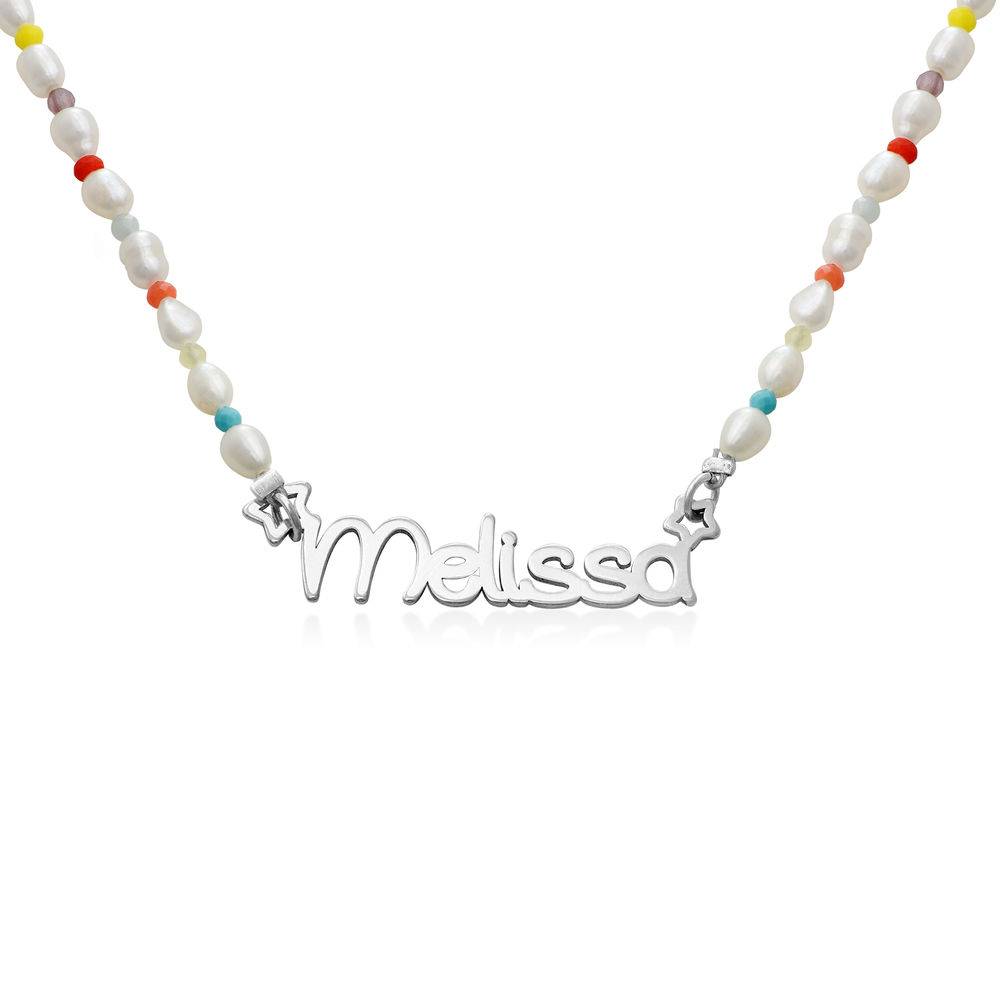 Pearl Candy Girl's Name Necklace in Sterling Silver - Version-1 Pearl Candy Girl's Name Necklace in Sterling Silver - Version-1 product photo