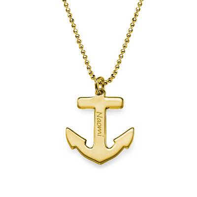 Personalized Anchor Necklace in 18K Gold Plating-1 product photo
