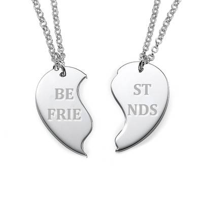 Personalized Best Friends Necklace Set in Sterling Silver-4 product photo