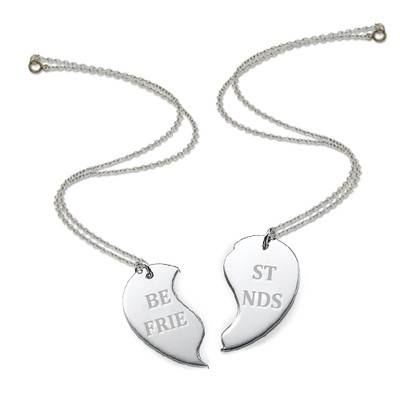 Personalized Best Friends Necklace Set in Sterling Silver-2 product photo