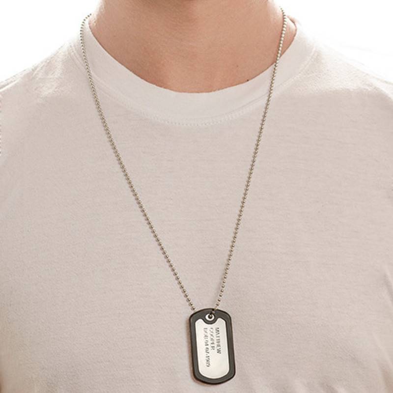 Personalized Dog Tag Necklace for Men in Silver-3 product photo
