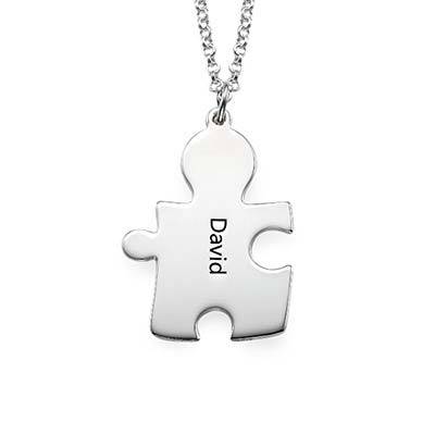 Puzzle Necklaces for Couples in Sterling Silver-3 product photo