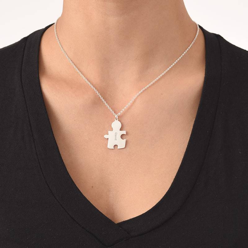 Puzzle Necklaces for Couples in Sterling Silver-6 product photo