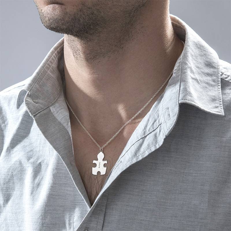Puzzle Necklaces for Couples in Sterling Silver-5 product photo