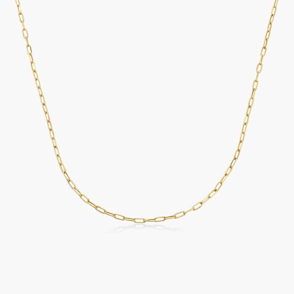 Paperclip Chain Necklace in 14K Solid Yellow Gold-1 product photo