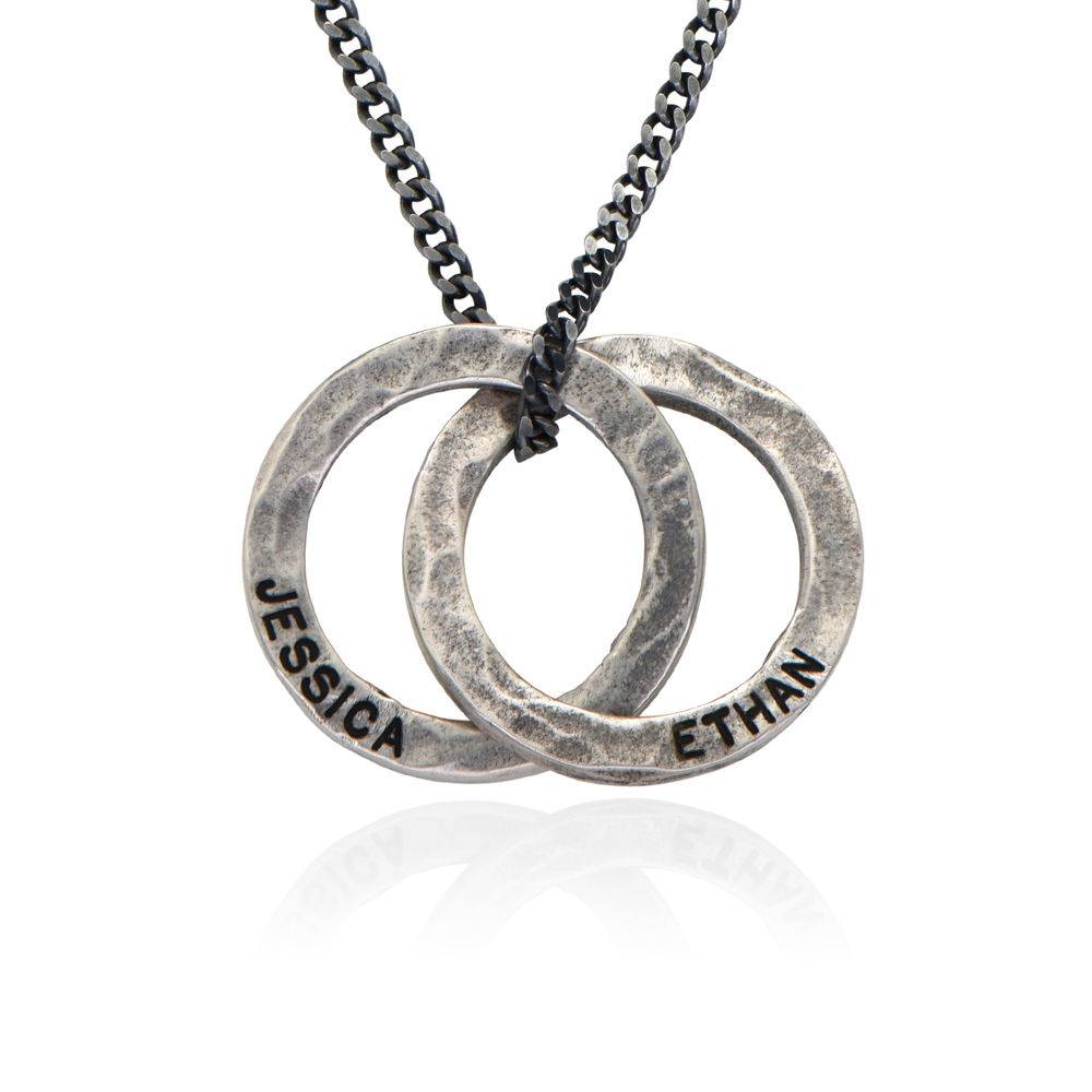 Russian Ring Necklace for Men in Matte Sterling Silver-4 product photo