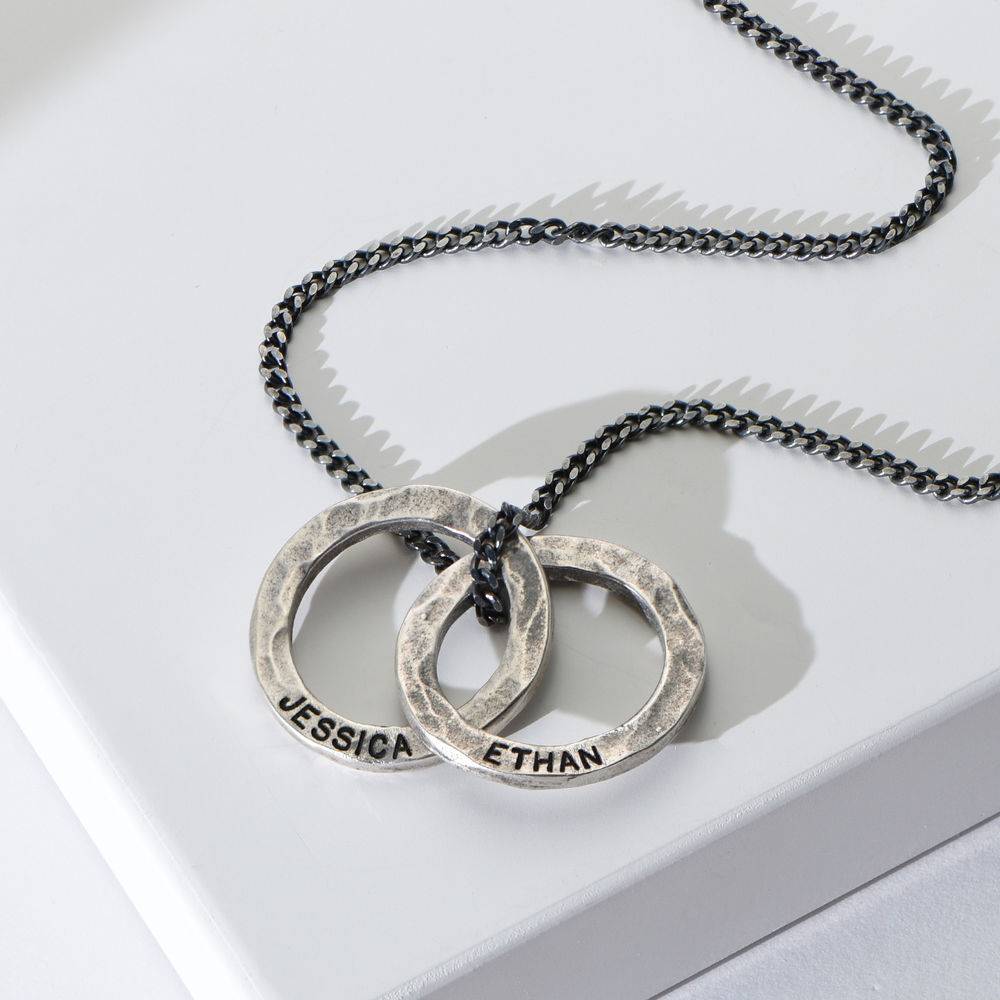 Russian Ring Necklace for Men in Matte Sterling Silver-2 product photo