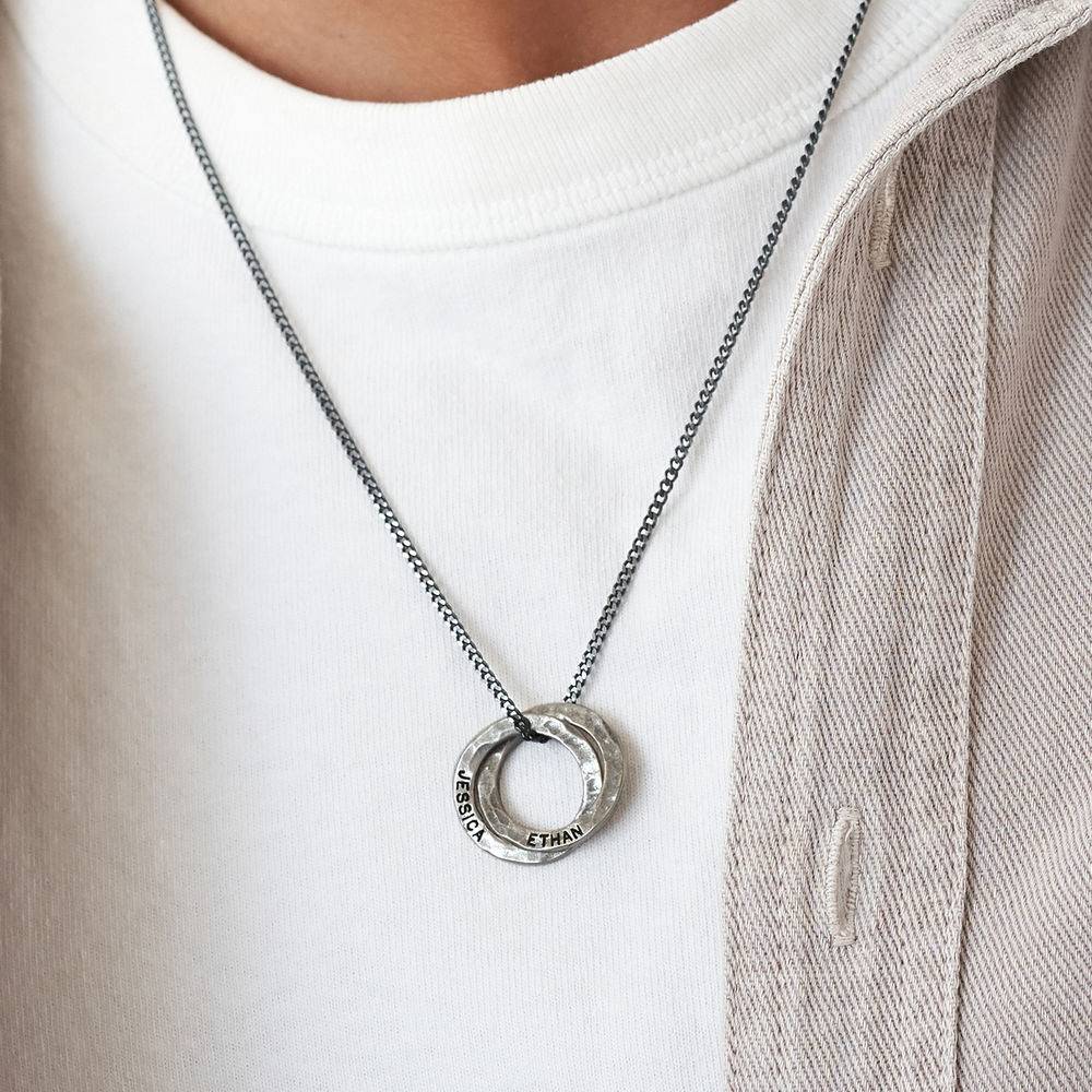 Russian Ring Necklace for Men in Matte Sterling Silver-1 product photo