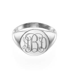Custom Engraved Your Family Crest Signet Ring Large Solid Silver 925 By Joller E - Foto 2