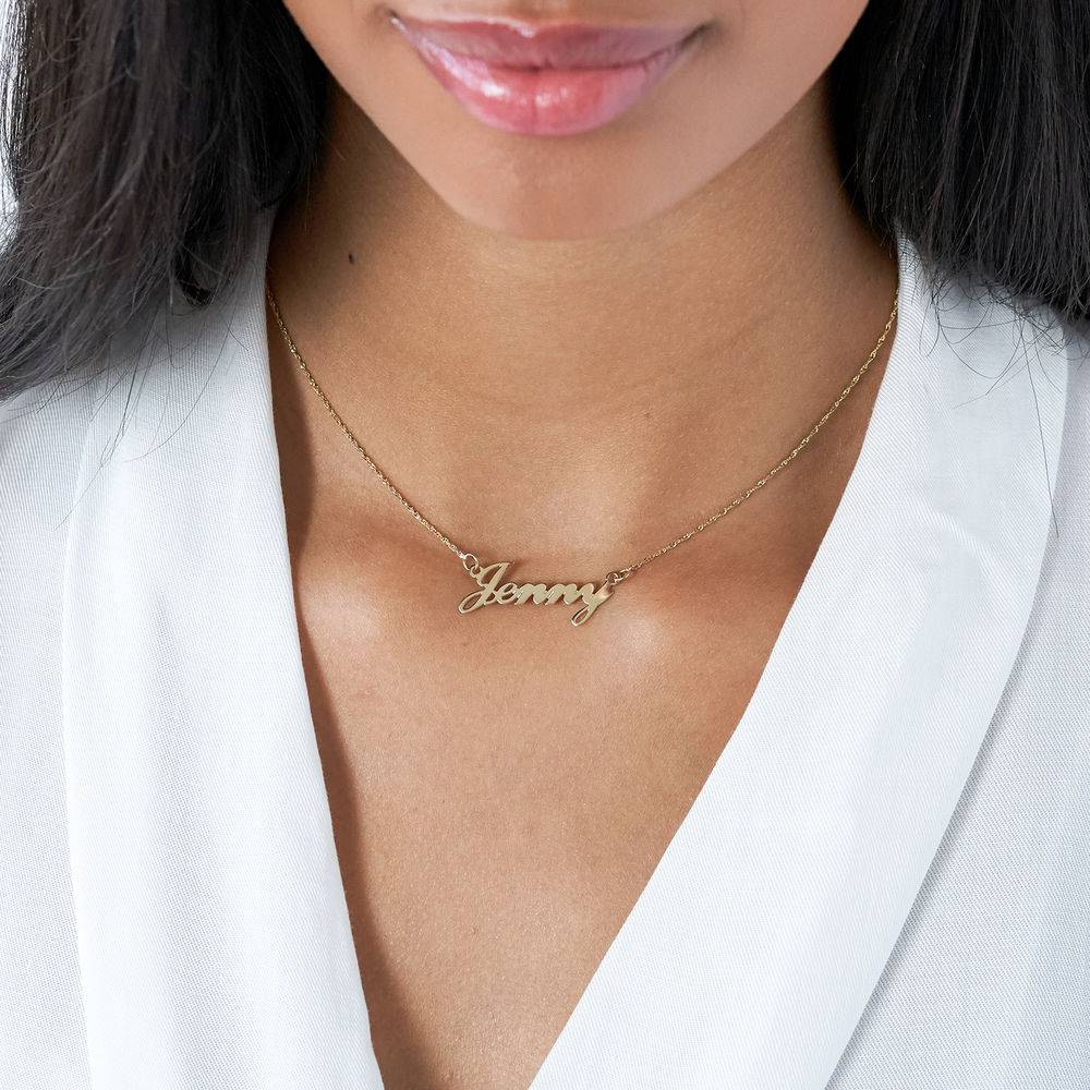 Hollywood Small Name Necklace in 14K Solid Yellow Gold-3 product photo