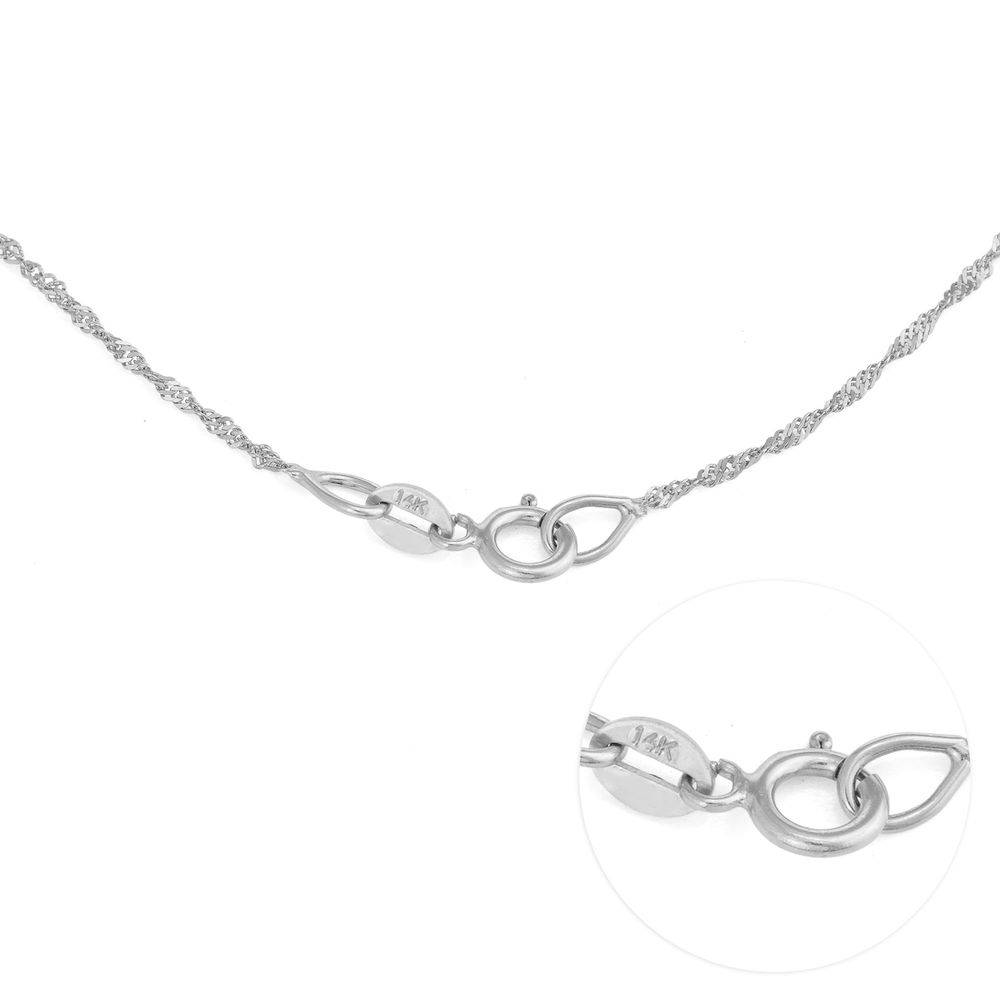 Hollywood Small Name Necklace in 14K Solid White Gold - Version-1 product photo