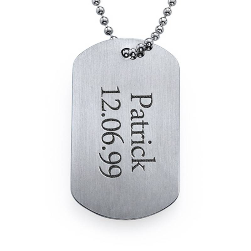Stainless Steel Engraved Dog Tag Necklace-2 product photo