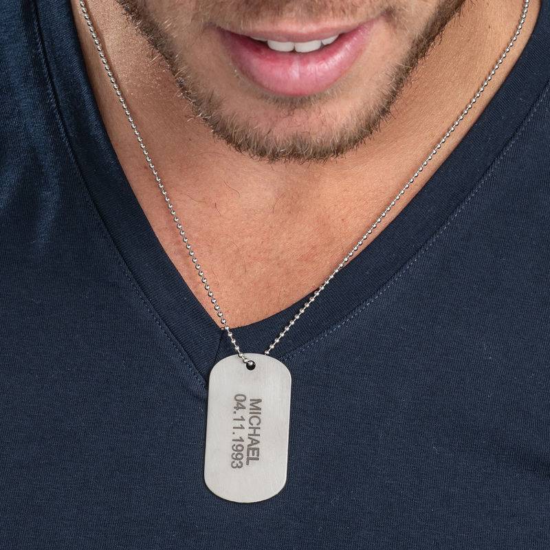 Stainless Steel Engraved Dog Tag Necklace-1 product photo