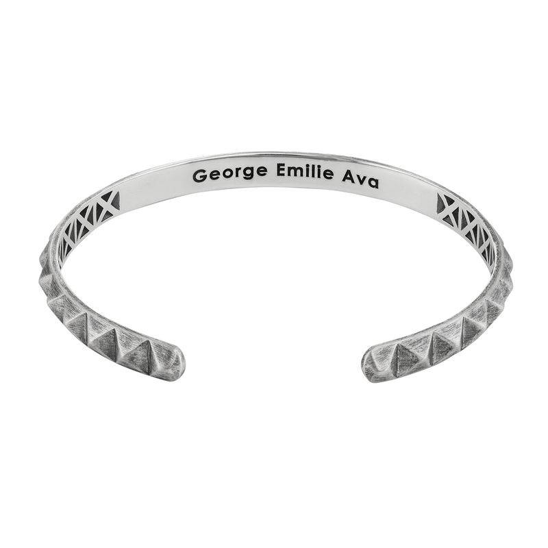 Studded Open Cuff Bracelet for Men in Sterling Silver-2 product photo
