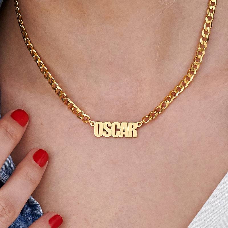 Thick Chain Name Necklace in 18K Gold Plating-3 product photo