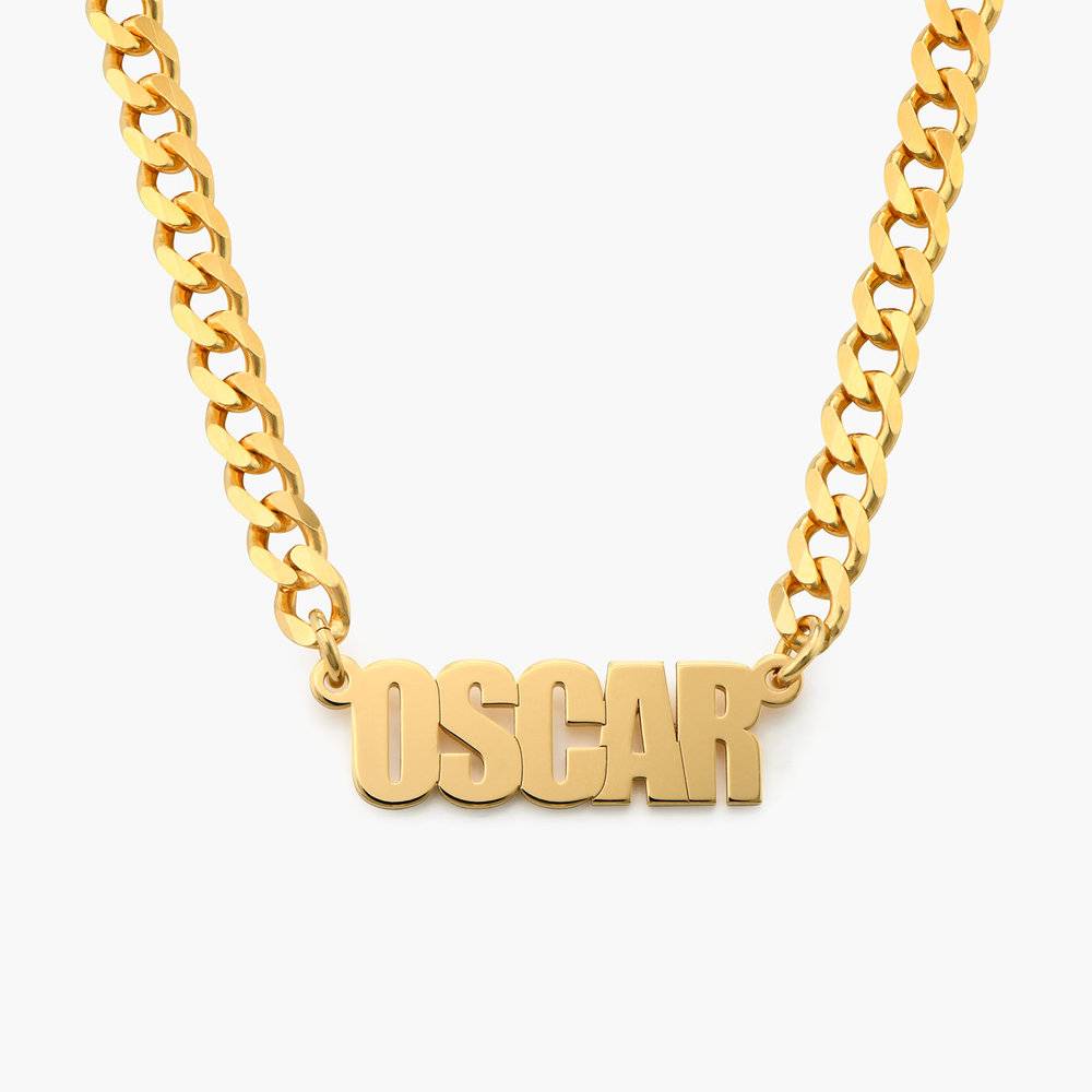 Thick Chain Name Necklace in 18K Gold Vermeil-1 product photo