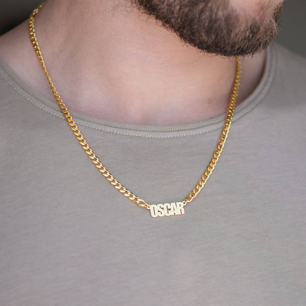 Thick Chain Name Necklace in 18K Gold Vermeil-2 product photo