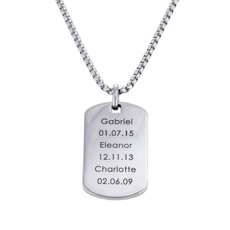 Tiger's Eye Dog Tag Necklace for Men-5 product photo