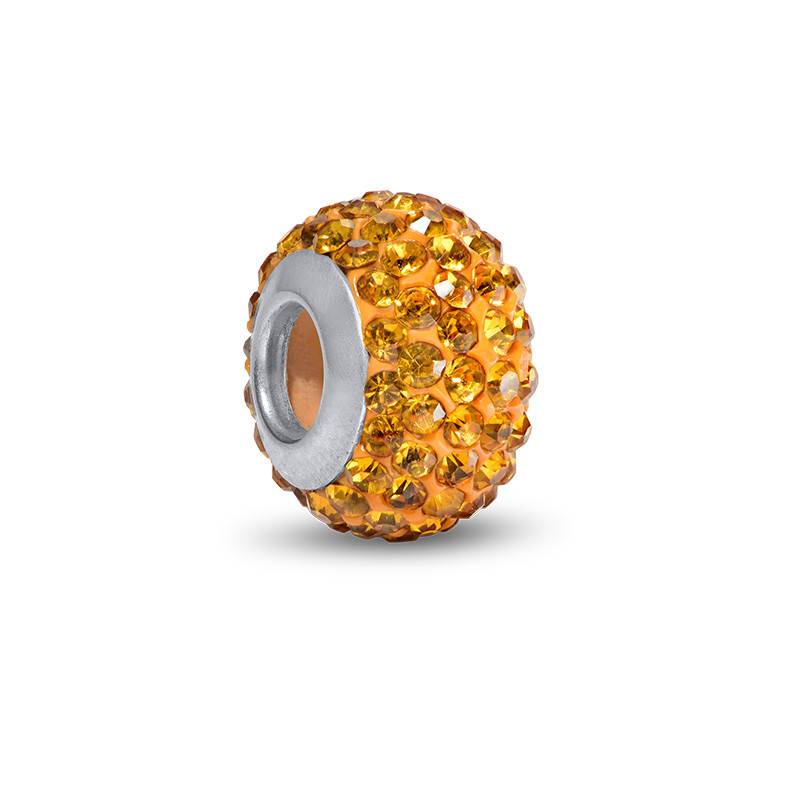 Yellow Topaz Birthstone Bead with Cubic Zirconia-3 Yellow Topaz Birthstone Bead with Cubic Zirconia-3 product photo
